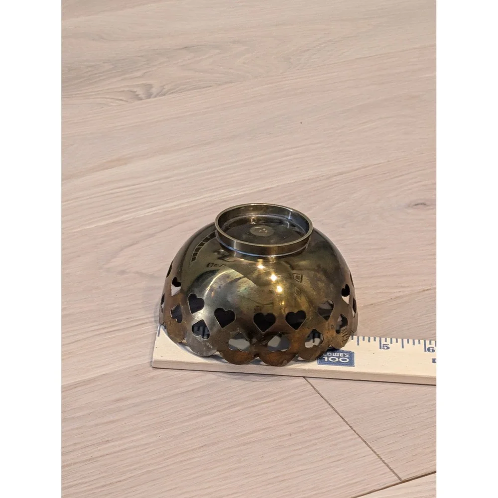 Vintage Silverplate Heart Cutout Pedestal Bowl | Romantic Cottage Decor